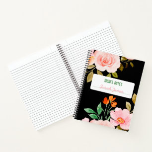 Carnet noir personnalisé "Notes de maman"