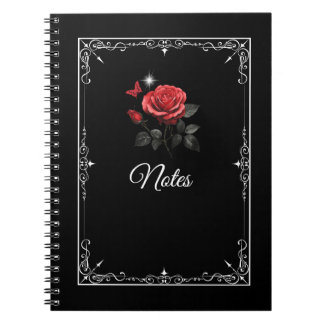 Carnet noir rose, encre et temps