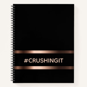 Carnet Noir rose or écraser la motivation