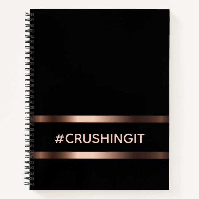 Carnet Noir rose or écraser la motivation (Devant)