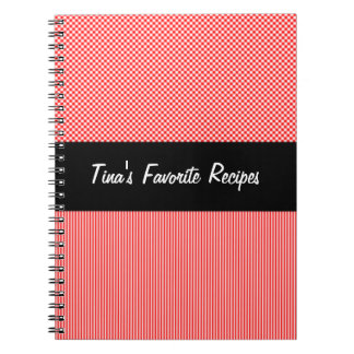 Carnet noir, rouge, et blanc de recette