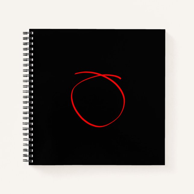 Carnet noir rouge minimaliste Art Abstrait (Devant)