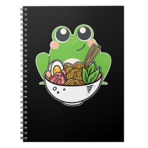 Carnet Noix japonaises Ramen et jolie grenouille droguées