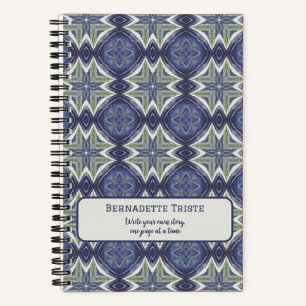 Carnet Nom Aquarelle de texte Motif géométrique Abstrait