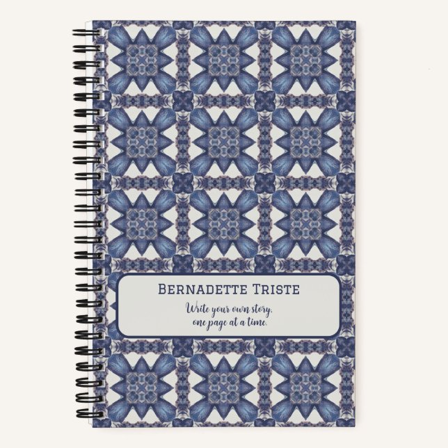 Carnet Nom Aquarelle de texte Motif géométrique Abstrait (Recto)