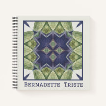 Nom Aquarelle Motif géométrique Abstrait Bleu