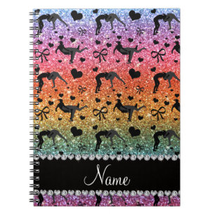 Carnet Nom arc-en-ciel lumineux parties scintillant lutte