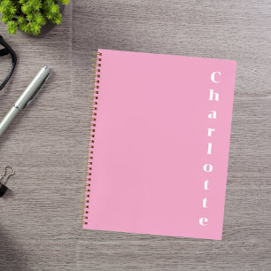 Carnet Nom blanc rose