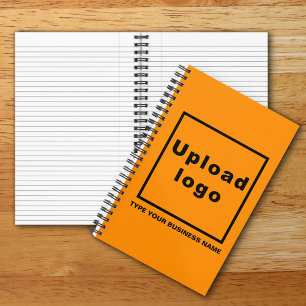 Carnet Nom commercial et logo sur la spirale orange