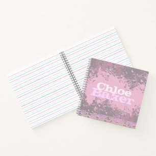 Carnet Nom complet mauve gris rose filles