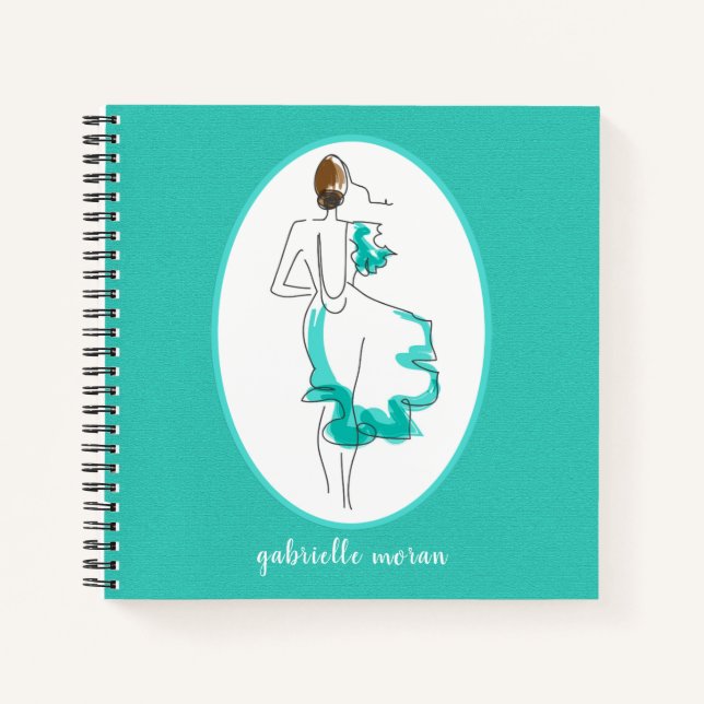 Carnet Nom customisé Fashion Illustration Journal/ (Devant)