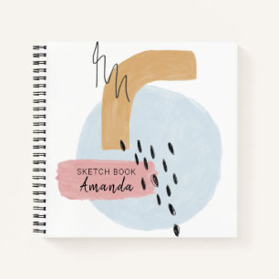 Carnet Nom de calligraphie d'aquarelle Abstraite rose