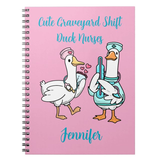 Carnet Nom de canard mignon pour infirmières drôle d'équi (Devant)