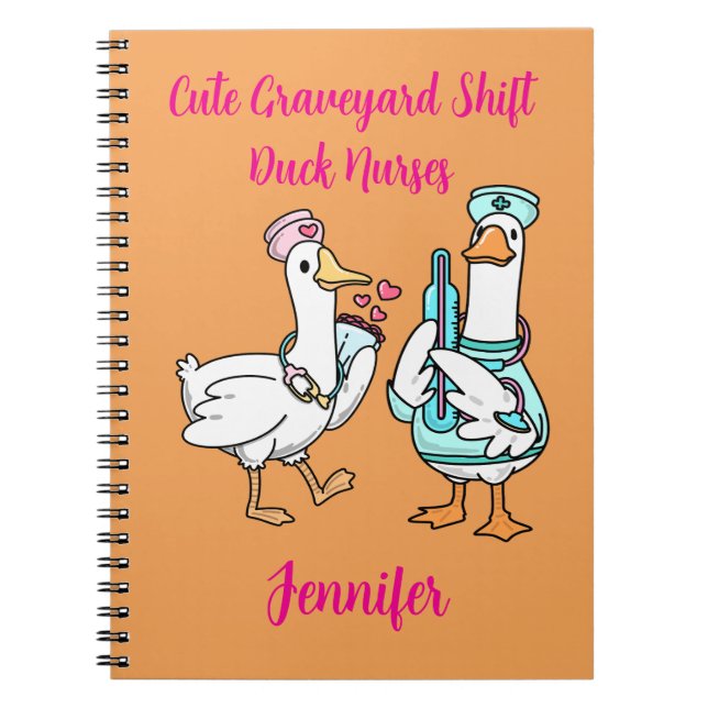 Carnet Nom de canard mignon pour infirmières drôle d'équi (Devant)