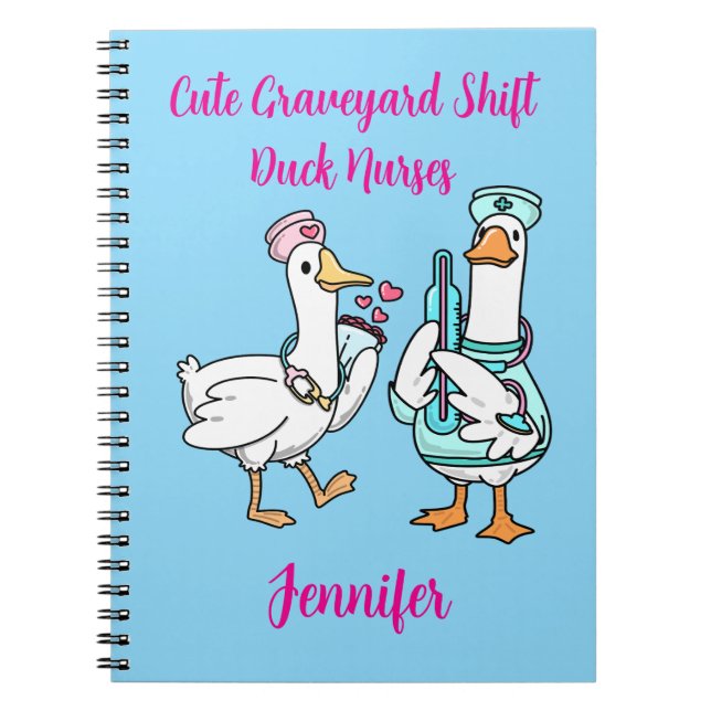 Carnet Nom de canard mignon pour infirmières drôle d'équi (Devant)