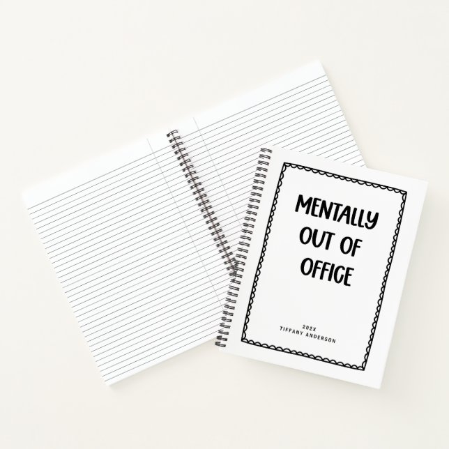 Carnet Nom de collègue de bureau minimal drôle Année (Intérieur)