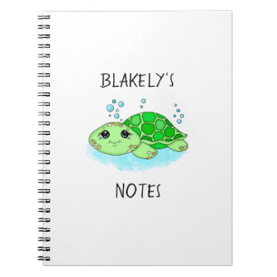 Carnet Nom de dessin personnalisé de la tortue mûre