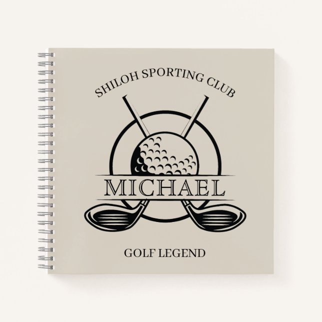 Carnet Nom de golf de club de croix moderne (Devant)