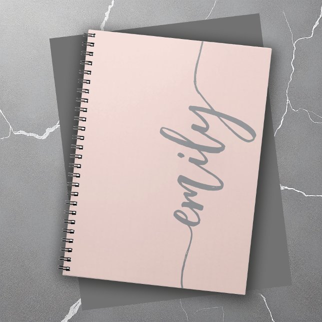 Carnet Nom de la calligraphie rose rose élégant (Créateur téléchargé)