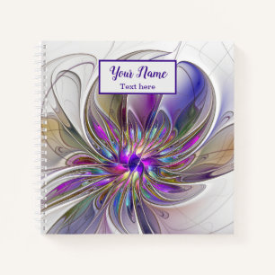 Carnet Nom de la fleur fractale Abstraite, énergétique et