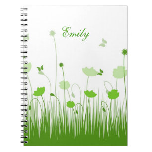 Carnet Nom de la prairie minimaliste des pies vertes et b