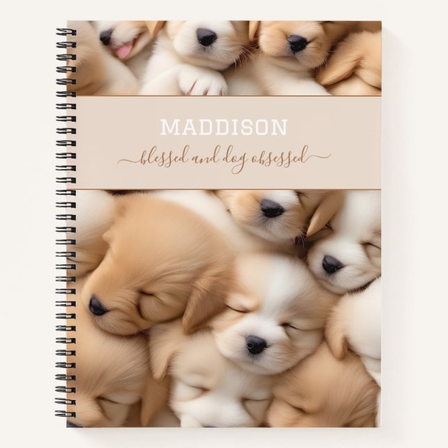 Carnet Nom de l'Amoureux des chiens Puppies mignonnes Car (Devant)