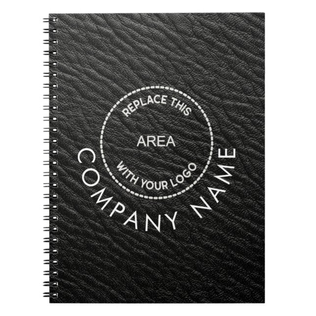 Carnet Nom de l'entreprise Logo Black Faux en cuir Effet (Devant)