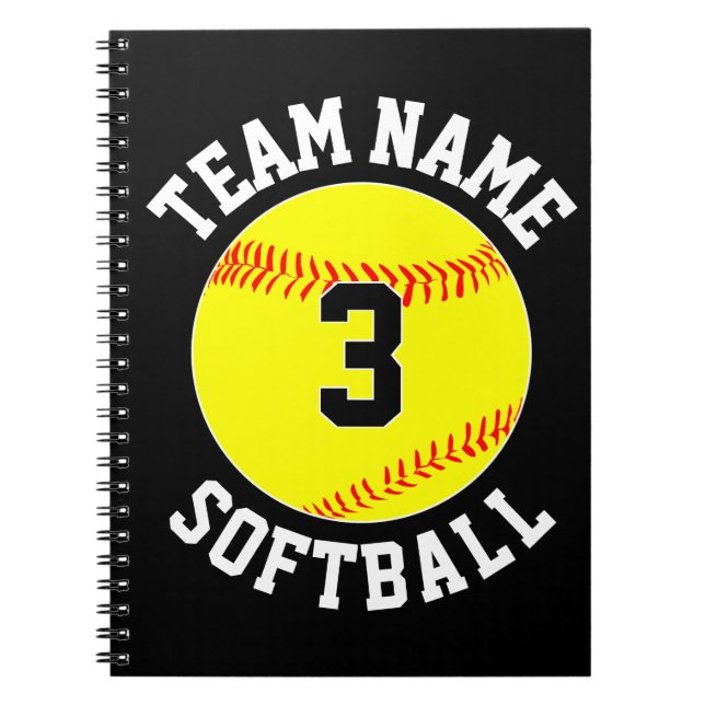 Carnet Nom de l'équipe de softball Fastpitch & numéro de  (Devant)