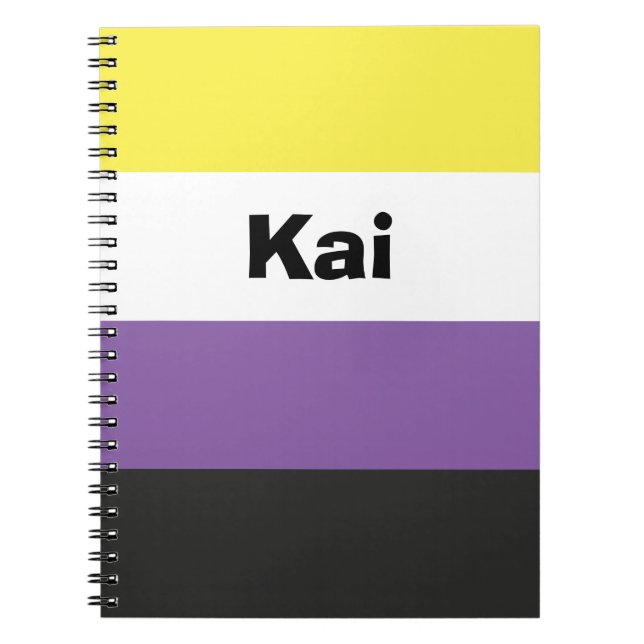 Carnet Nom de l'indicateur de la fierté non binaire ou mo (Devant)