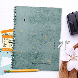 Carnet Nom de l'usure Avion Dark Blue Gold Travel