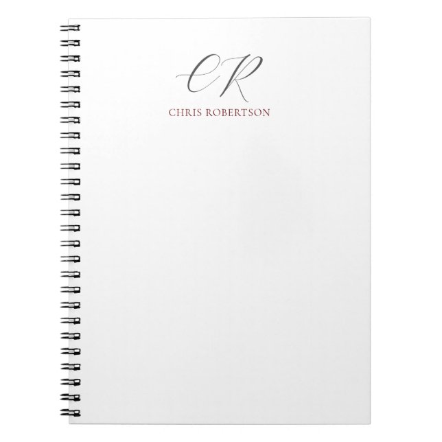 Carnet Nom de monogramme de calligraphie cadeau personnal (Devant)