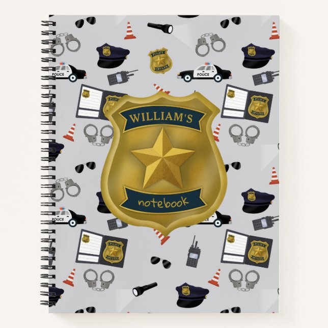 Carnet Nom de policier à thème policier pour enfants (Devant)