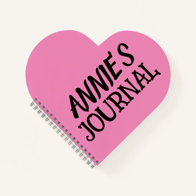 CARNET NOM DE ROSE EN FORME DE COEUR PERSONNALISÉ (Devant)