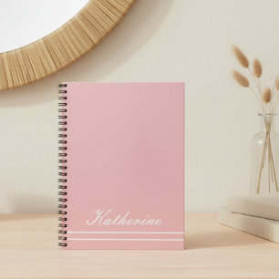 Carnet Nom de script Rose Minimaliste