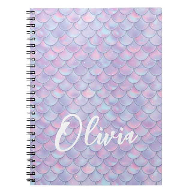 Carnet Nom d'échelle de sirène colorée (Devant)