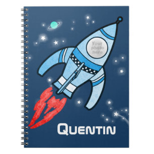 Carnet Nom des garçons et espace de la fusée photo journa