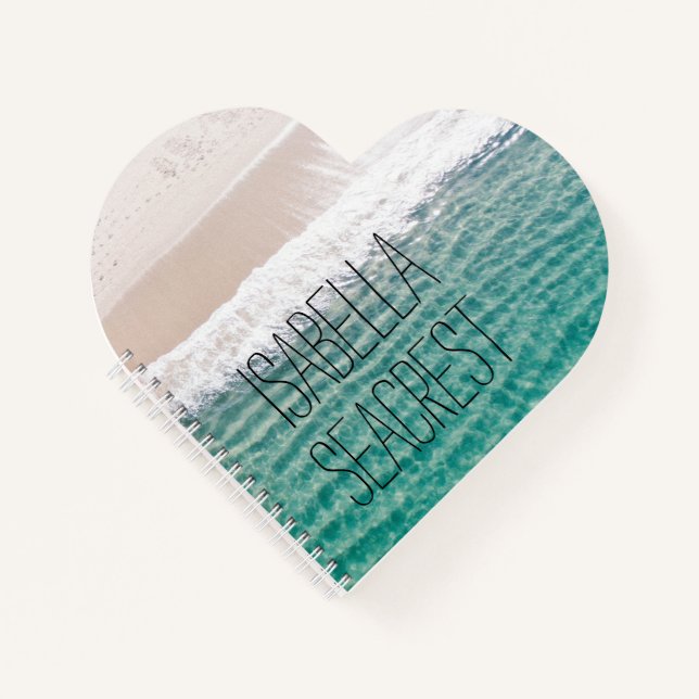 Carnet Nom des vagues de plage paisible (Devant)