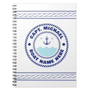 Carnet Nom du bateau d'Ancre nautique du capitaine person