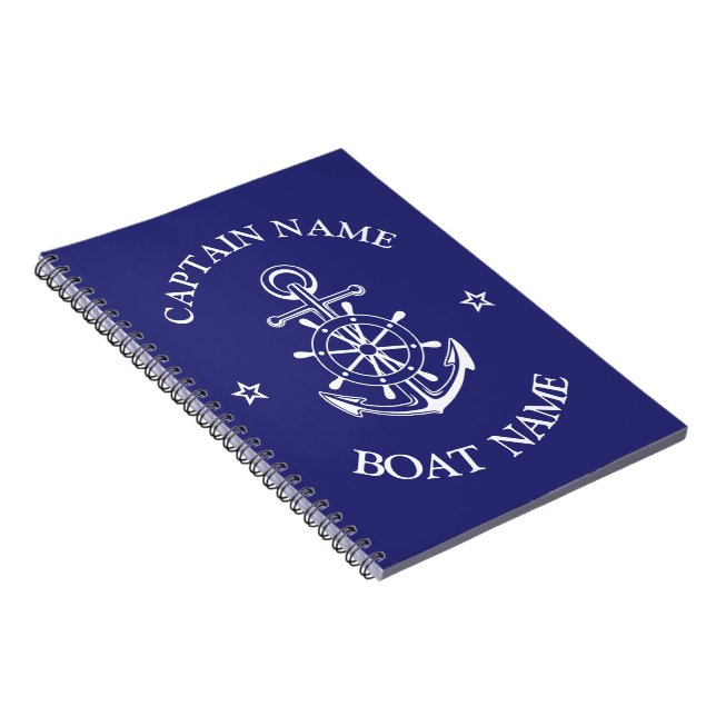 Carnet Nom du capitaine de bateau sur mesure marine marin (Côté Droit)