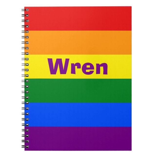 Carnet Nom du drapeau de la Fierté arc-en-ciel ou monogra (Devant)
