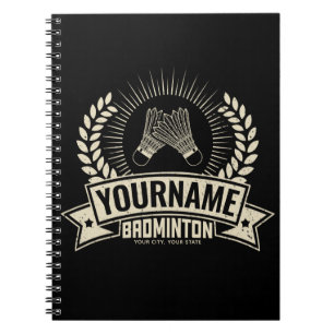 Carnet Nom du joueur de badminton personnalisé Racquet S