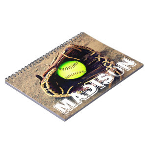 Carnet Nom du lecteur personnalisé Fastpitch Softball Car