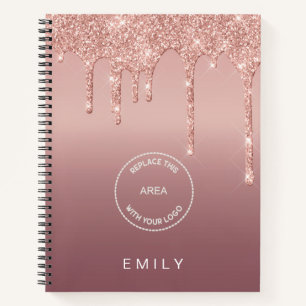 Carnet Nom du logo de l'entreprise Rose Gold Parties scin