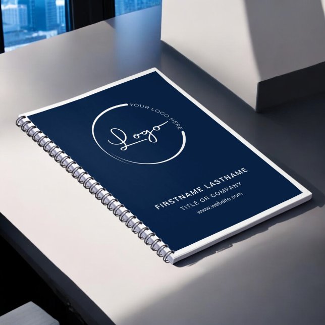 Carnet Nom du logo professionnel Modern Navy Blue Busines (Créateur téléchargé)