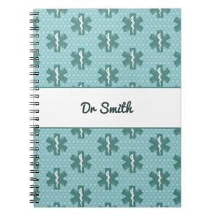 Carnet Nom du médecin personnalisé symbole médical