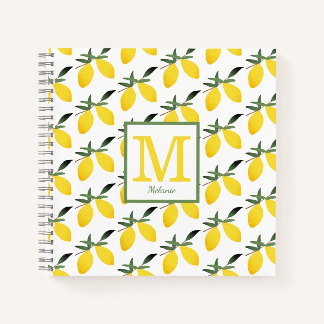 Carnet Nom du monogramme citron (Devant)