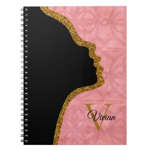 Carnet Nom Du Monogramme De La Face De Parties scintillan (Devant)