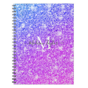 Carnet Nom du monogramme de la Parties scintillant rose e