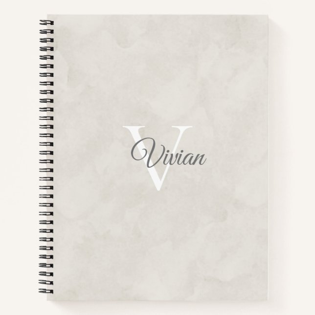 Carnet Nom du monogramme de l'aquarelle blanche (Devant)