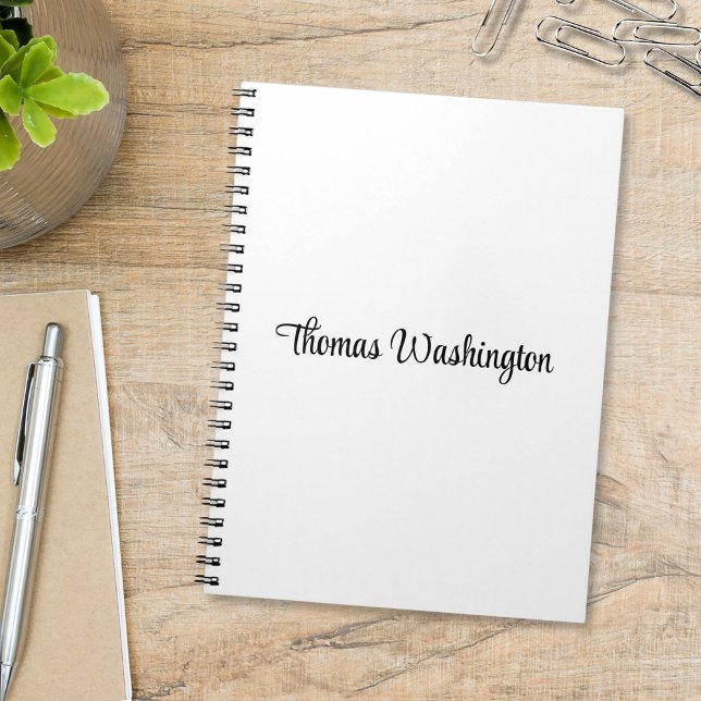 Carnet Nom du monogramme de script élégant (Créateur téléchargé)